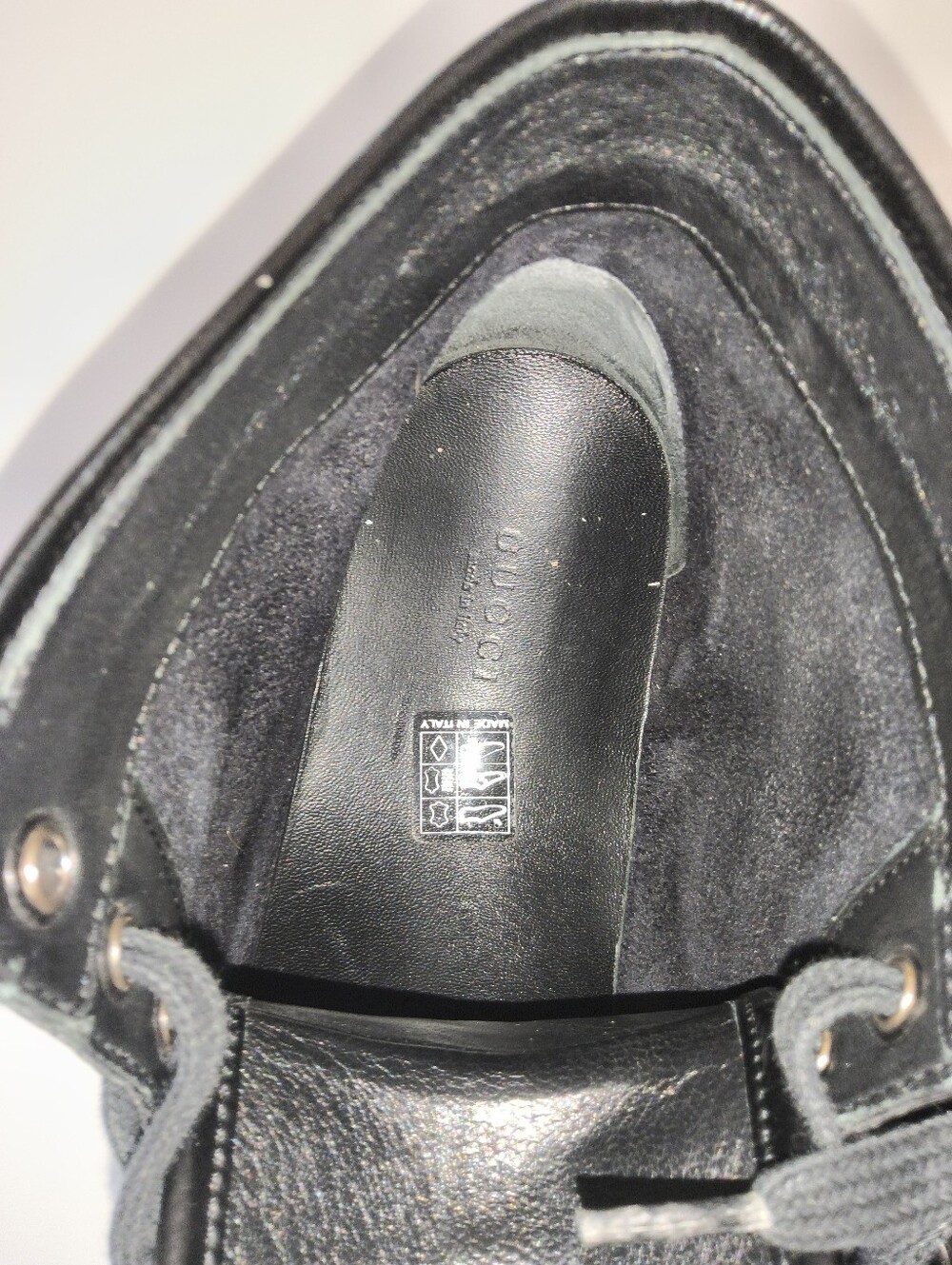 Authentic Gucci Patent Leather High-Top Sneakers Boots EU 36 Black - Picture 10 of 15